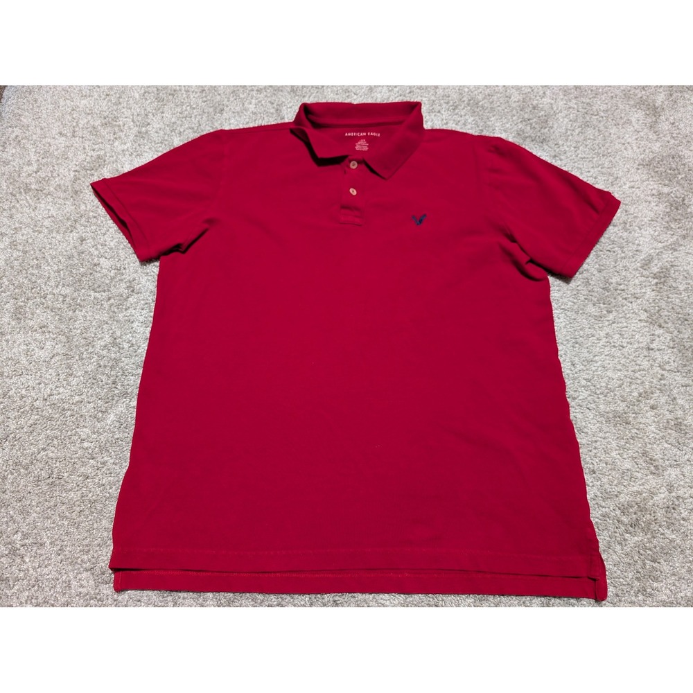American Eagle Outfitters Mens‎ Red Classic Fit Polo Shirt Large L
